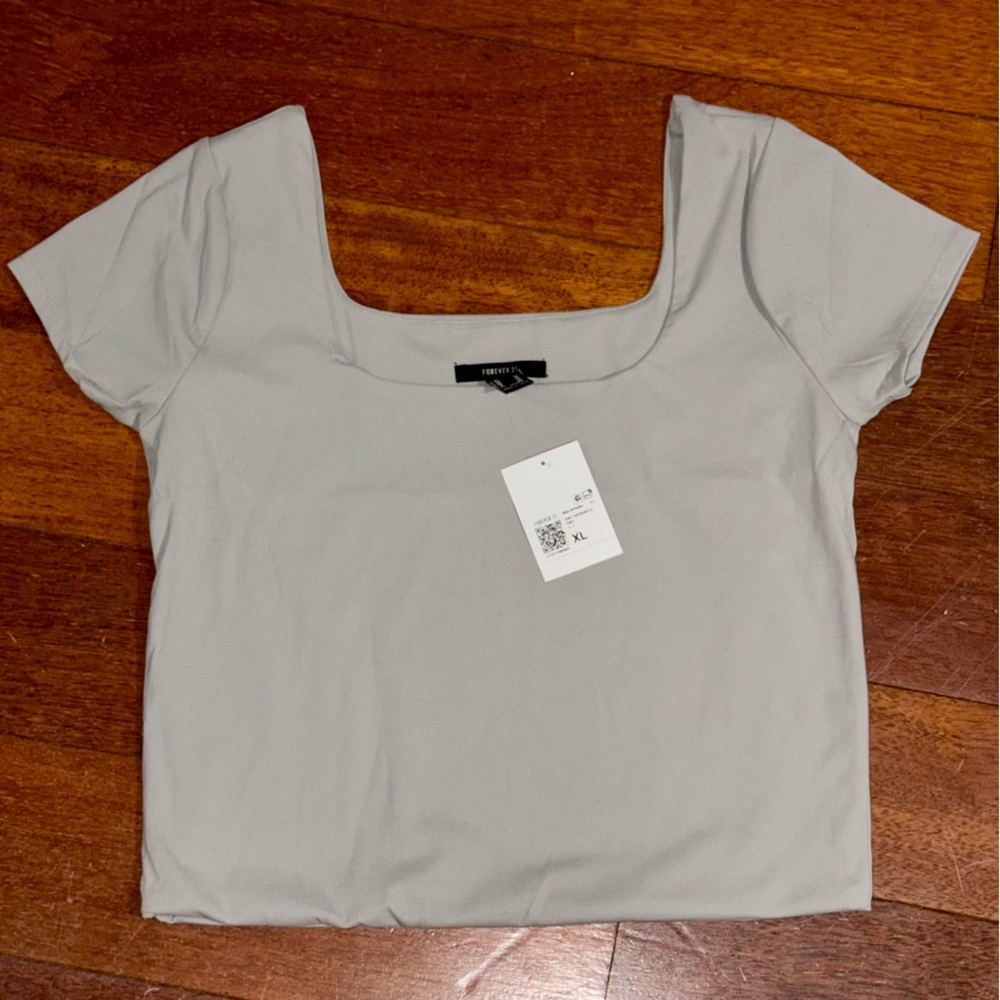 Forever21 Sculpt Shape Women's Gray Cropped Tee